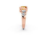 Rose gold Bezel Set Princess Cut Diamond Split Shank Ring_2