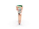 Rose gold Bezel Set Princess Cut Diamond Split Shank Ring_2