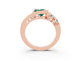 Rose gold Bezel Set Princess Cut Diamond Split Shank Ring_3