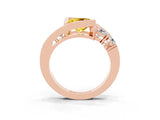 Rose gold Bezel Set Princess Cut Diamond Split Shank Ring_3