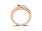 Rose gold Bezel Set Princess Cut Diamond Split Shank Ring_3