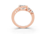 Rose gold Bezel Set Princess Cut Diamond Split Shank Ring_3