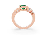 Rose gold Bezel Set Princess Cut Diamond Split Shank Ring_3