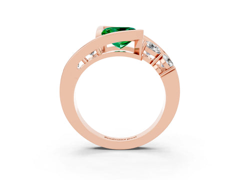 Rose gold Bezel Set Princess Cut Diamond Split Shank Ring_3