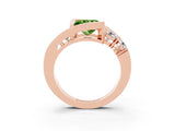 Rose gold Bezel Set Princess Cut Diamond Split Shank Ring_3