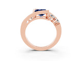Rose gold Bezel Set Princess Cut Diamond Split Shank Ring_3