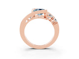 Rose gold Bezel Set Princess Cut Diamond Split Shank Ring_3