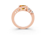 Rose gold Bezel Set Princess Cut Diamond Split Shank Ring_3