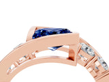 Rose gold Bezel Set Princess Cut Diamond Split Shank Ring_4