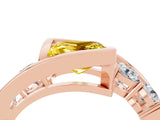 Rose gold Bezel Set Princess Cut Diamond Split Shank Ring_4