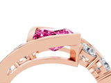 Rose gold Bezel Set Princess Cut Diamond Split Shank Ring_4