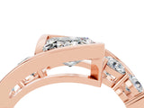 Rose gold Bezel Set Princess Cut Diamond Split Shank Ring_4