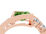 Rose gold Bezel Set Princess Cut Diamond Split Shank Ring_4