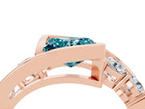 Rose gold Bezel Set Princess Cut Diamond Split Shank Ring_4