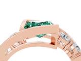 Rose gold Bezel Set Princess Cut Diamond Split Shank Ring_4
