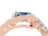 Rose gold Bezel Set Princess Cut Diamond Split Shank Ring_4