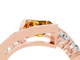 Rose gold Bezel Set Princess Cut Diamond Split Shank Ring_4