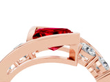 Rose gold Bezel Set Princess Cut Diamond Split Shank Ring_4