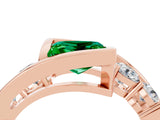 Rose gold Bezel Set Princess Cut Diamond Split Shank Ring_4