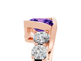 Rose gold Bezel Set Princess Cut Diamond Split Shank Ring_5