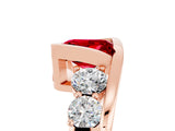 Rose gold Bezel Set Princess Cut Diamond Split Shank Ring_5
