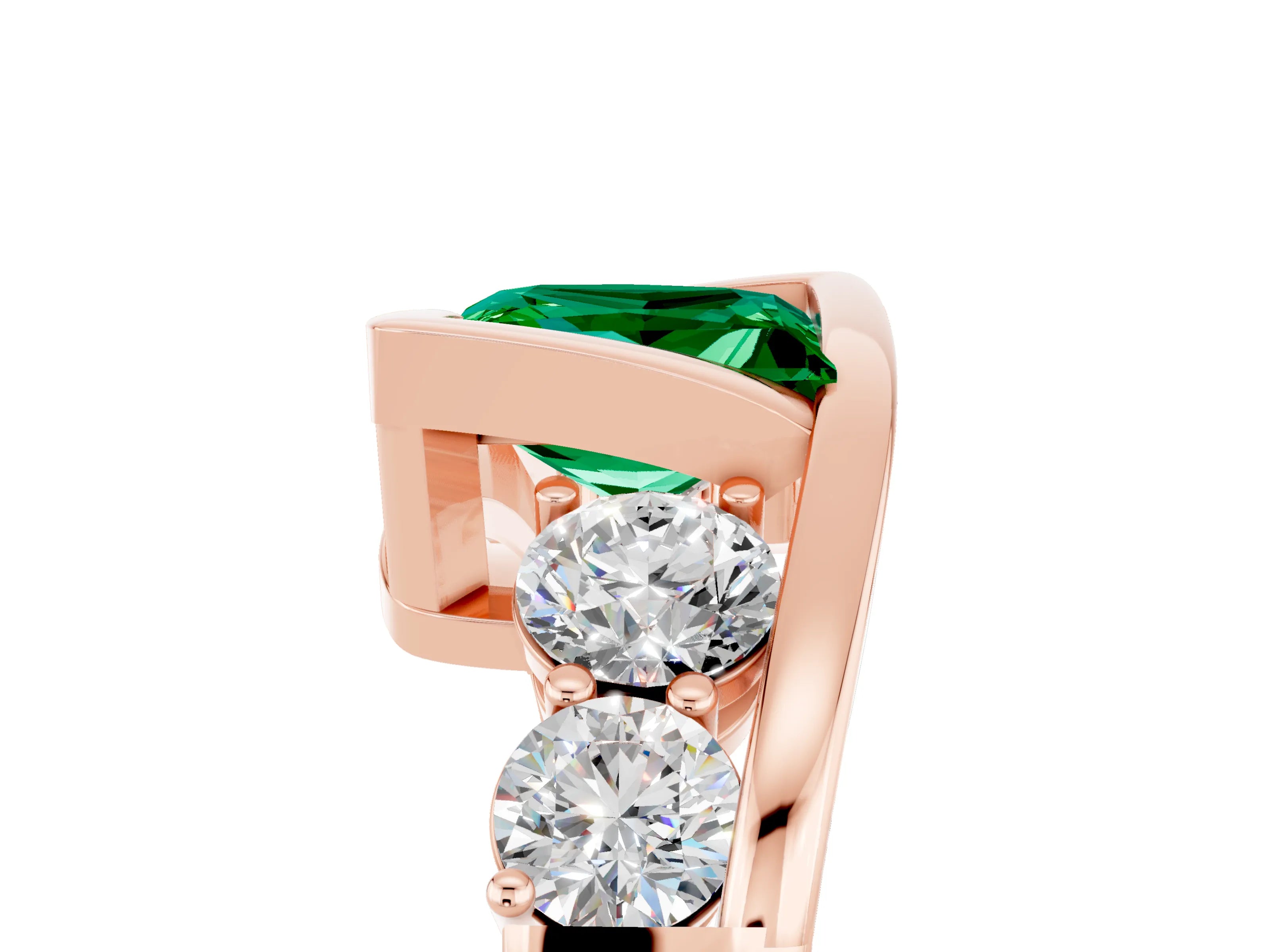 Rose gold Bezel Set Princess Cut Diamond Split Shank Ring_5
