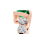 Rose gold Bezel Set Princess Cut Diamond Split Shank Ring_5