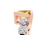 Rose gold Bezel Set Princess Cut Diamond Split Shank Ring_5
