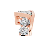 Rose gold Bezel Set Princess Cut Diamond Split Shank Ring_5