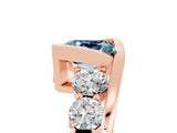 Rose gold Bezel Set Princess Cut Diamond Split Shank Ring_5