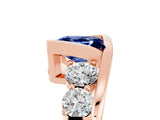Rose gold Bezel Set Princess Cut Diamond Split Shank Ring_5