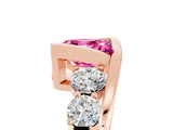 Rose gold Bezel Set Princess Cut Diamond Split Shank Ring_5