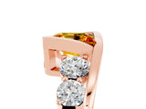 Rose gold Bezel Set Princess Cut Diamond Split Shank Ring_5