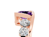 Rose gold Bezel Set Princess Cut Diamond Split Shank Ring_5