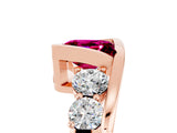 Rose gold Bezel Set Princess Cut Diamond Split Shank Ring_5