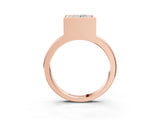 Rose gold Bezel Set Princess Cut Solitaire Engagement Ring with Classic Band_6