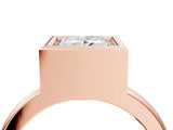 Rose gold Bezel Set Princess Cut Solitaire Engagement Ring with Classic Band_7