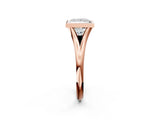 Rose gold Bezel Set Princess Cut Solitaire Ring with Tapered Band 3