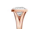 Rose gold Bezel Set Princess Cut Solitaire Ring with Tapered Band