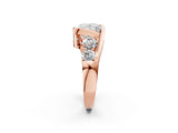Rose gold Bezel Set Princess Diamond Split Shank Ring_5