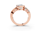 Rose gold Bezel Set Princess Diamond Split Shank Ring_6