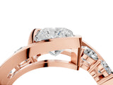 Rose gold Bezel Set Princess Diamond Split Shank Ring_7