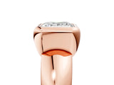Rose gold Bezel Set Princess Solitaire Ring with Wide Band 5