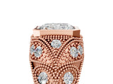Rose gold Bezel Set Radiant Cut Diamond Milgrain Band Ring_14