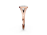 Rose gold Bezel Set Radiant Cut Solitaire Ring with Tapered Band 4