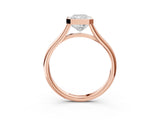 Rose gold Bezel Set Radiant Cut Solitaire Ring with Tapered Band 5