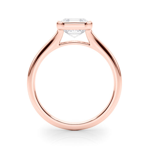 Rose gold Bezel Set Radiant Cut Solitaire Ring