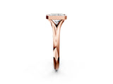 Rose gold Bezel Set Radiant Solitaire Diamond Ring with Smooth Band 3