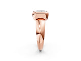 Rose gold Bezel Set Radiant Solitaire Ring with Wide Band 2