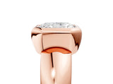 Rose gold Bezel Set Radiant Solitaire Ring with Wide Band 5
